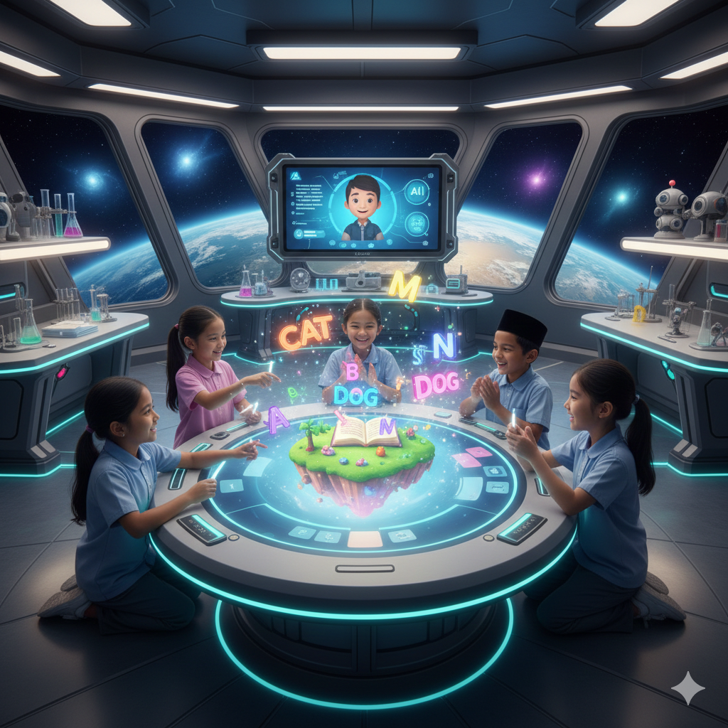 Child playing with alphabet blocks.